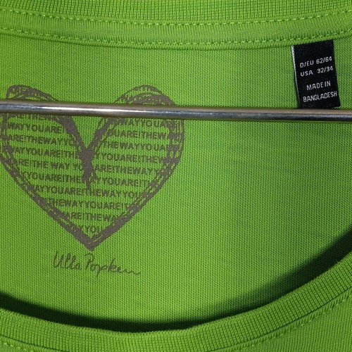 Ulla Popken Neon Plus Size Blouse Size 32/34 Bright Green Long Sleeve  - Picture 4 of 5