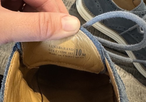 Cole Haan Lunargrand Wingtip Suede Size 10M Petrol Blue C13200 dress shoes - Picture 8 of 9