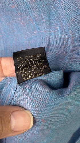 Bugatchi 100% Linen S/S Button Down Shirt Mens XL Teal Blue Resort Coastal Beach - Picture 9 of 11