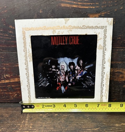 Vintage 1985 Motley Crue Carnival Glass Mirror 6X6 Original - Picture 2 of 6