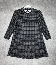 American Eagle Outfitters Tunic Mini Dress Womens Sz M Black Gray Cut Out Back