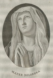 1900s French Neyret Frères style Jacquard Silk Woven Picture: "Mater Dolorosa"