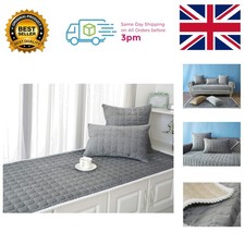 Elegant Grey Velvet Bay Window Seat Cushion – Soft Non-Slip Sofa Mat 70x90cm