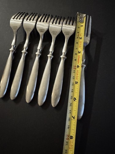 Hampton Silversmiths BISTRO Satin Stainless 6 Salad Forks 7” - Picture 6 of 6