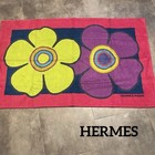 Rare HERMES Beach Towel Rug Floral Design Excellent Condition Collectible