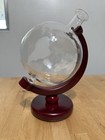 Vintage Etched Glass Globe Decanter Vintage World Map Decanter (missing Stopper)