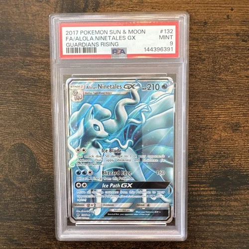 2017 POKEMON SUN & MOON GUARDIANS RISING #132 FULL ART/ALOLAN NINETALES GX PSA 9