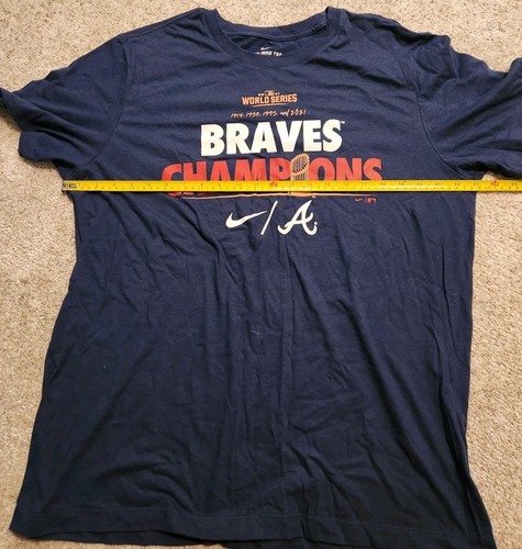 Camisa de béisbol Atlanta Braves para hombre L grande azul MLB Campeones de la Serie Mundial Nike - Imagen 6 de 8