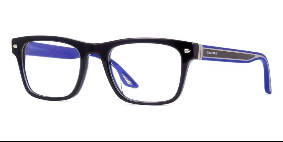 Marco de gafas para hombre Chopard VCH326 0956 azul brillante/negro borde completo 53 mm Foto 4 de 4