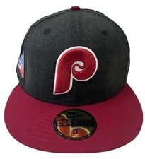 Philadelphia Phillies Cooperstown Black Heather Size 8 Men’s New Era 59FIFTY HAT