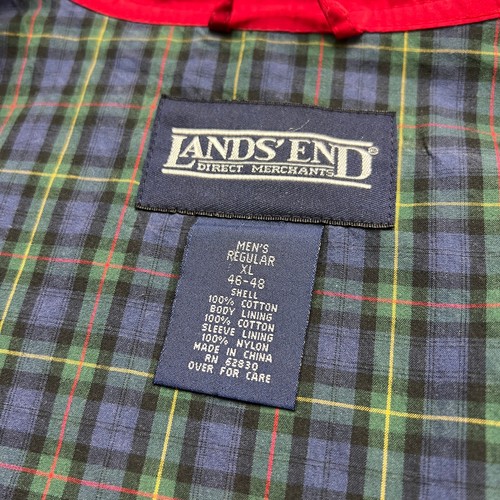Vintage Lands End Harrington Jacket Men's XL Red Preppy Full Zip Plaid Lined - Picture 12 of 15