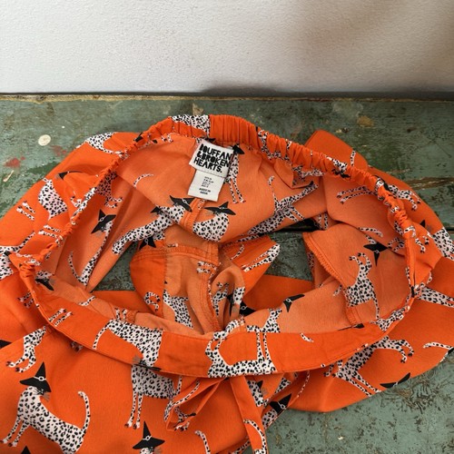 Bouffants & Broken Hearts Halloween Orange Leopard Witch Notch Shorty PJ Set S - Picture 15 of 18