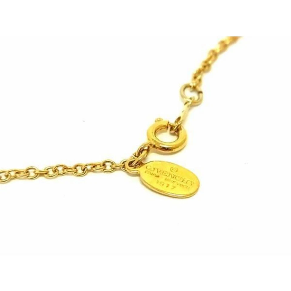 Colgante Givenchy (auténtico) de diamantes de imitación y collar vintage de eslabones de cadena de oro 1977 Foto 4 de 4