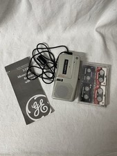 GE 35383 Handheld Cassette Voice Recorder AVR Tested Extra Tapes /Mic Manual VTG