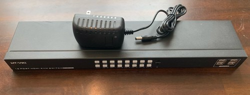 16 Port KVM Switch 16x1 HDMI USB 2.0 Rack Mountable *Switch and DC Adapter Only*