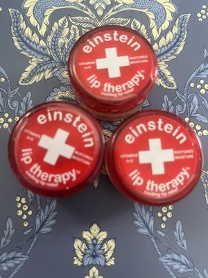3 Tins of Einstein Lip Therapy Vitamins A & E Restores Moisture