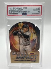2022 Bowman's Best MIGUEL CABRERA SUPERFRACTOR Global Impact 1/1 PSA 10 Tigers