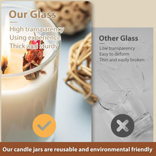 Thick Candle Jars for Making Candles 16 Pcs, 7 OZ Empty Jars with Wood Lids for