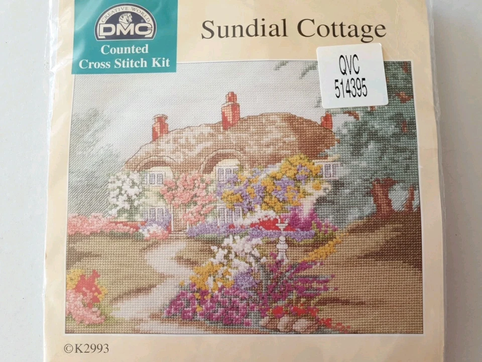 DMC Sundial Cottage country garden Counted Cross Stitch Kit 25.5x20cm #K2993 - Image 3 of 4