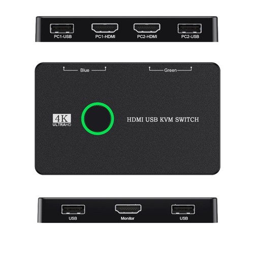 Commutateur KVM 2 Port Box Commutateur Compatible USB et pour 2 Ordinateur3315 - Afbeelding 7 van 7