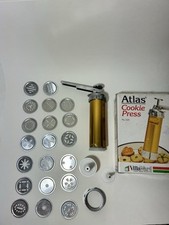 Vintage Atlas Marcato Cookie Press 525 Villa Ware 4 Tips 20 Discs Made in Italy
