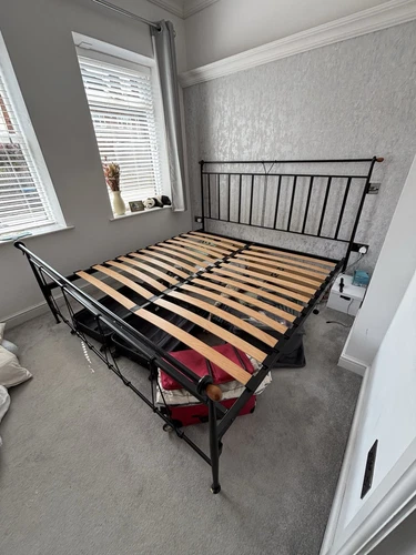 Superking Black Metal Bed Frame