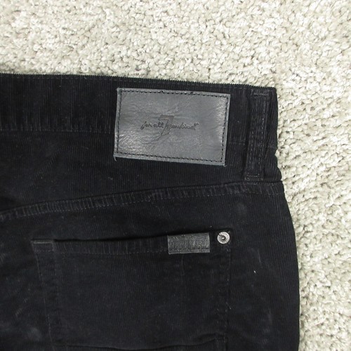 7 For All Mankind Jeans Mens 34x28 Black Adrien Slim Tapered Corduroy 5 Pocket - Picture 9 of 10