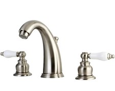 Kingston Brass English Country Widespread Bathroom Faucet Brushed Nickel Pop-up