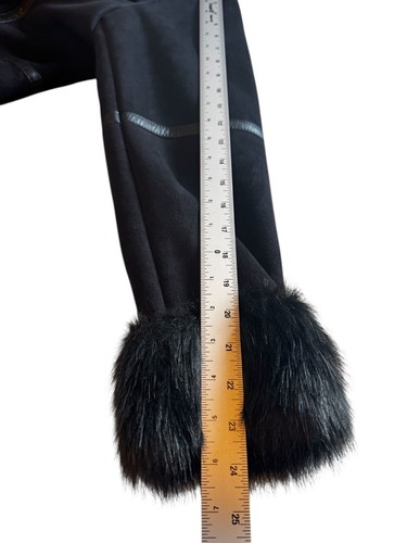 Donna Salyers Fabulous-Furs Womens Medium Black Faux Fur-Trimmed Suede Jacket - Picture 11 of 11