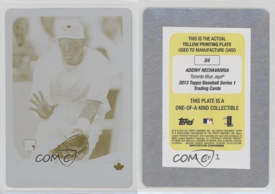 Placa de impresión Topps 2013 amarilla 1/1 Adeiny Hechavarría #84 novato radiocontrol b2t Foto 3 de 3