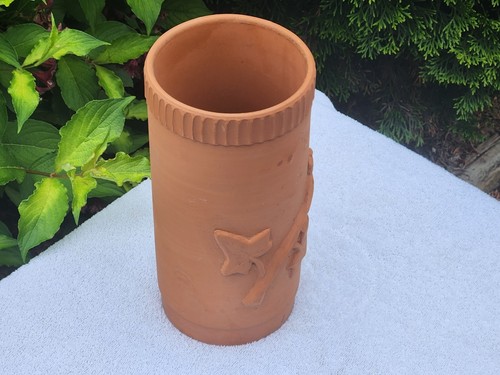 Dayton Hudson Italian Vase Terra Cotta Embossed Vine Leaf Fruit Design Vintage - Picture 24 of 24