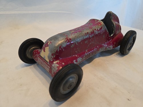 Vintage 9" Tether Car Toy THIMBLE DRONE SPECIAL Red #2 Metal Body, No Engine. - Picture 2 of 14
