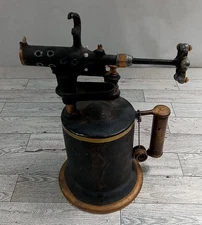 Antique Vintage Brass Gasoline Otto Bernz Blow Torch Garage Display