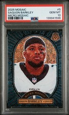 2025 Panini Mosiac Football Saquon Barkley #5 Micro Mosaic SSP Case Hit PSA 10