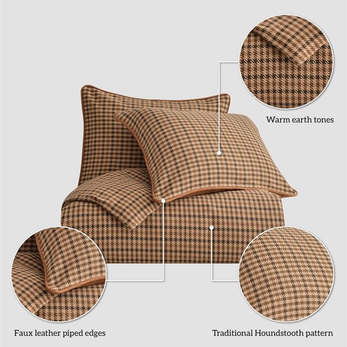 Paseo Road Clifton Rustic Bedding, 3 Piece Queen Size Comforter Set, Brown Ho... - Picture 4 of 7