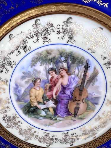 Vintage Czech Bohemia China 24K Gold 8 Dinner plates Victoria Muse Trio 10.75" - Picture 9 of 20