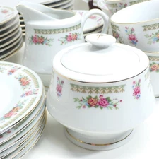 Vintage Yellow & Pink Floral Rose CX146 China Plates Bowls Cups CHOICE