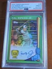 2024 Topps Archives Cal Ripken Jr 1990 Batting Leaders Auto PSA 9