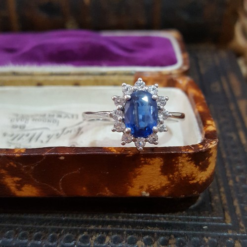 925 Sterling Silver Ring, Natural Blue Kyanite And Topaz Ring, Size R.5 US 8.75 - Picture 6 of 8