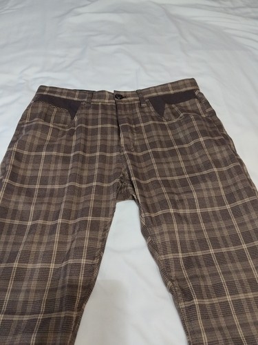 Stacy Adams Dress Pants Mens 34x32 Brown Plaid Cotton Blend Slacks Floral Liner - Picture 2 of 8