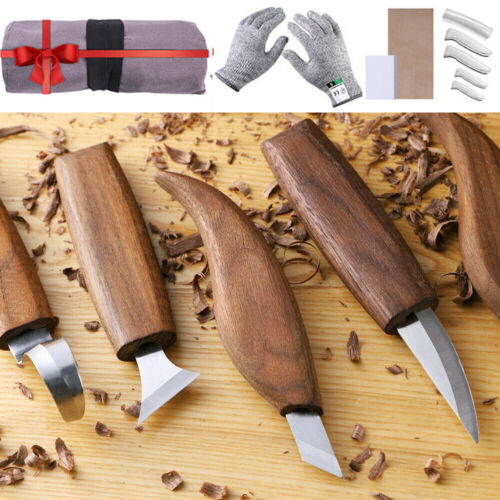 10PCS/Set Wood Carving Knife Cutter Set Whittling Hook Kit DIY Craft Hand Tool - Picture 4 of 17