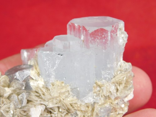 Zehn Kristalle! Hellblauer AQUAMARIN KATHEDRALE Kristall Cluster Pakistan 422ct