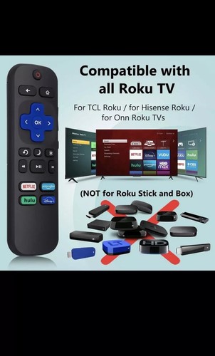 2pack Remote Control Replacement for All Roku TV,TCL/Hisense/Onn Roku - Picture 3 of 4