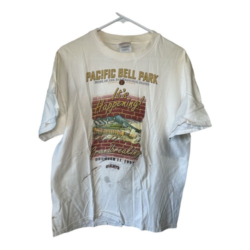 VTG 1997 San Francisco Giants It’s Happening! Groundbreaking Shirt Sz L- Rare! - Picture 1 of 4