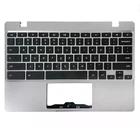 New For Samsung Chromebook4 XE310XBA Palmrest Keyboard US Silver BA98-01976A