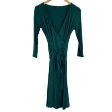 Size P Talbots Hunter Green Faux Wrap Dress.