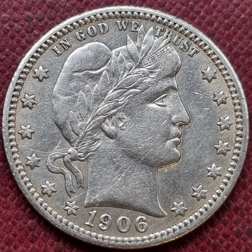 1906 D Barber Quarter 25c High Grade UNC Details #89525