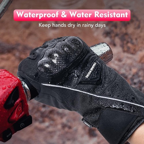 Winter Motorcycle Gloves for Men Women, Touchscreen Superior Thermal-Black/SM - Picture 9 of 14