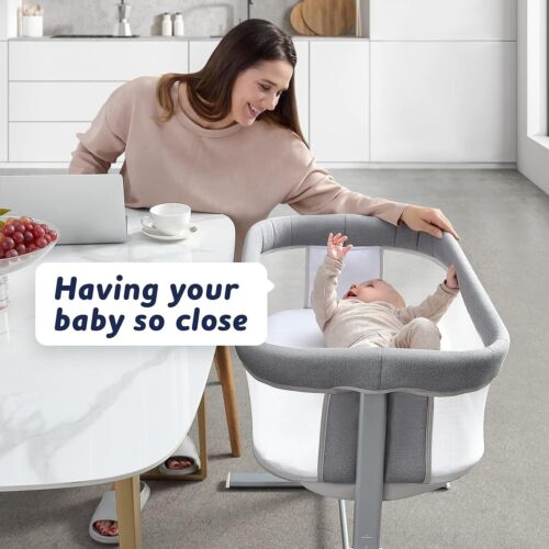 RONBEI Stubenwagen, Nachttischuntersetzer für Baby atmungsaktives Netz Babyuntersetzer, einfach - Bild 2 von 6