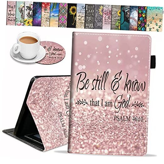 Protective Case for Amazon Fire HD 10 Tablet 9th/7th Gen with Psalm 46:10 Design